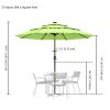 9Ft 3-Tiers 24LEDS Patio Umbrella Fruit Green - As Picture