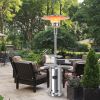 Outdoor Heater Propane Standing LP Gas Steel with Table and Wheels - Silver