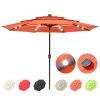 10Ft 3-Tiers 32LEDS Patio Umbrella Fruit Orange - As Picture