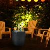 9.5 Gallon 4-in-1 Patio Rattan Cool Bar Cocktail Table Side Table XH - as show