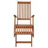 Patio Deck Chair with Footrest and Cushion Solid Wood Acacia - Red