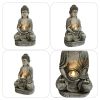 [only for pickup with a prepaid label]Meditating Sitting Buddha Solar Lights Outdoor Garden Patio Statue Light Decor - gray