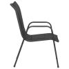 Patio Chairs 4 pcs Steel and Textilene Black - Black