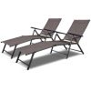 Outdoor Patio Pool Adjustable Fashion Simple Stlye Chaise Lounge - Tan - Chaise Lounge