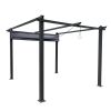 10x10 Ft Outdoor Patio Retractable Pergola With Canopy Sunshelter Pergola for Gardens; Terraces; Backyard; Gray - Gray