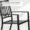 Outdoor Dining Chairs Set of 2 Stacking Patio Metal Arm Chairs for Garden, Yard, Lawn - 2 pieces