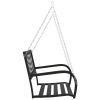 Patio Swing Bench 49.2" Steel and Plastic Black - Black