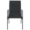 Patio Chairs 4 pcs Steel and Textilene Black - Black