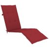 Patio Deck Chair with Footrest and Cushion Solid Wood Acacia - Red