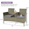 2-Person Patio Rattan Conversation Furniture Set with Coffee Table - as show