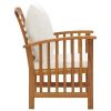 Patio Chairs with Cushions 2 pcs Solid Acacia Wood - Cream white