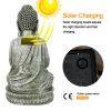 [only for pickup with a prepaid label]Meditating Sitting Buddha Solar Lights Outdoor Garden Patio Statue Light Decor - gray