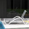 Patio Chaise Lounge Adjustable Aluminum Pool Lounge Chairs with Arm All Weather Pool Chairs for Outside,in-Pool,Lawn (Gray,1 Lounge Chair) - as Pic