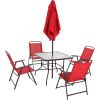 Albany Lane 6 Piece Outdoor Patio Dining Set - red