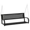 Patio Swing Bench 49.2" Steel and Plastic Black - Black