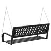 Patio Swing Bench 49.2" Steel and Plastic Black - Black