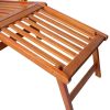 Patio Deck Chair with Footrest and Cushion Solid Wood Acacia - Red