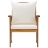 Patio Chairs with Cushions 2 pcs Solid Acacia Wood - Cream white