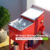 Outdoor Patio Party Rolling Steel Construction 80 Quart Bar Cooler - Red - Beverage Cooler Bar Table