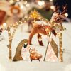 LED Lighted Nativity Scene Christmas Decoration Ornament for Lawn, Yard, Patio - A