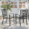 Outdoor Dining Chairs Set of 2 Stacking Patio Metal Arm Chairs for Garden, Yard, Lawn - 2 pieces