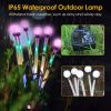 2Pcs Solar Firefly Lights Swaying Decorative Pathway Stake Lamp IP65 Waterproof Landscape Patio Yard Night Light - Colorful