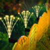 2Pcs Solar Firefly Lights Swaying Decorative Pathway Stake Lamp IP65 Waterproof Landscape Patio Yard Night Light - Warm