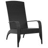 Patio Adirondack Chair Black Poly Rattan - Black