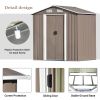 Patio 6ft x4ft Bike Shed Garden Shed; Metal Storage Shed with Adjustable Shelf and Lockable Door; Tool Cabinet with Vents and Foundation for Backyard;