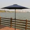 9' Pole Umbrella With Carry Bag, Navy Blue - as pic