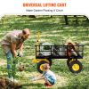 VEVOR Steel Garden Cart; with Removable Mesh Sides to Convert into Flatbed, Utility Metal Wagon - 1200 lbs