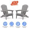 Wood Lounge Patio Chair for Garden Outdoor Wooden Folding Adirondack Chair Set of 2 Solid Cedar Wood Lounge Patio Chair for Garden; Lawn; Backyard; -