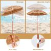 6 Feet Thatched Patio Umbrella with Tilt Design and Carrying Bag - Natural