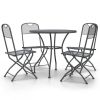 5 Piece Patio Dining Set Expanded Metal Mesh Anthracite - Anthracite