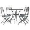 5 Piece Patio Dining Set Expanded Metal Mesh Anthracite - Anthracite