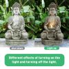 [only for pickup with a prepaid label]Meditating Sitting Buddha Solar Lights Outdoor Garden Patio Statue Light Decor - gray