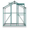 Upgraded Outdoor Patio 6.2ft Wx4.3ft D Greenhouse Walk-in Polycarbonate Greenhouse with 2 Windows and Base Aluminum Hobby Greenhouse with Sliding Door