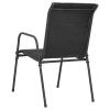 Patio Chairs 4 pcs Steel and Textilene Black - Black