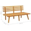 Patio Bench with Cushions 45.3" Solid Acacia Wood - Light wood, dark gray(seat cushion), white(back cushion)