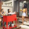 Outdoor Patio Party Rolling Steel Construction 80 Quart Bar Cooler - Red - Beverage Cooler Bar Table