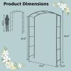 Garden Arch Arbor Trellis with Gate Patio Plant Stand Archway - Black