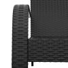 Patio Adirondack Chair Black Poly Rattan - Black