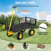 VEVOR Steel Garden Cart; with Removable Mesh Sides to Convert into Flatbed, Utility Metal Wagon - 880 lbs