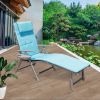 Outdoor Lightweight Folding Chaise Lounge Chair For Patio Lawn Beach Pool Side Sunbathing - Blue