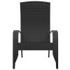 Patio Adirondack Chair Black Poly Rattan - Black