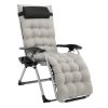 Infinity Zero Gravity Chair with Pad, Patio Chairs with Pillow and Utility Tray Adjustable Folding Recliner for Deck,Patio,Beach,Yard,Grey - as pictur