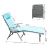 Outdoor Lightweight Folding Chaise Lounge Chair For Patio Lawn Beach Pool Side Sunbathing - Blue