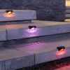 4pcs Solar Deck Lights Outdoor Solar Step Color Lights Waterproof Outdoor Lighting Solar Fence Lights Outdoor Step Lights For Pool Garden Wall Patio Y