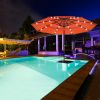 9Ft 3-Tiers 24LEDS Patio Umbrella Fruit Orange - As Picture