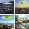 9Ft 3-Tiers 24LEDS Patio Umbrella Fruit Green - As Picture